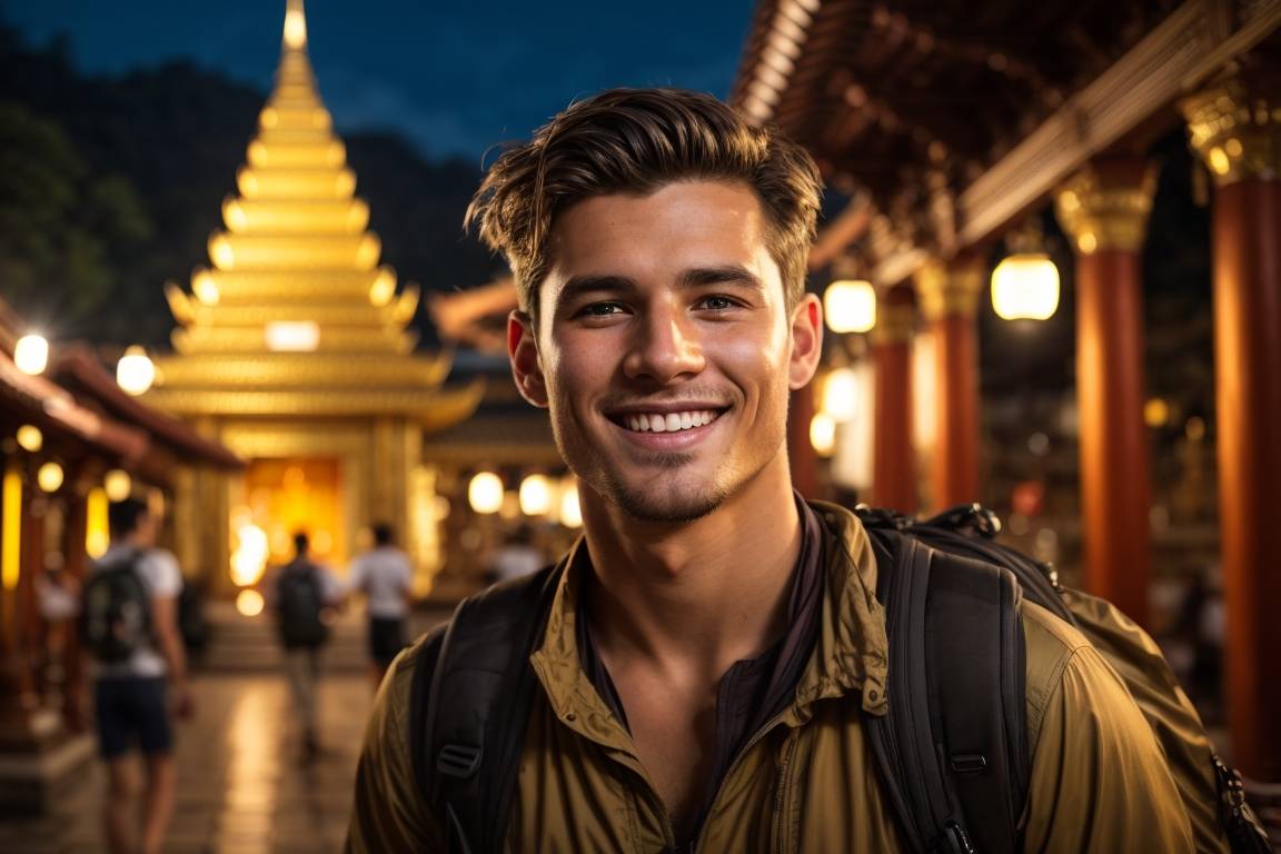 Smiling backpacker